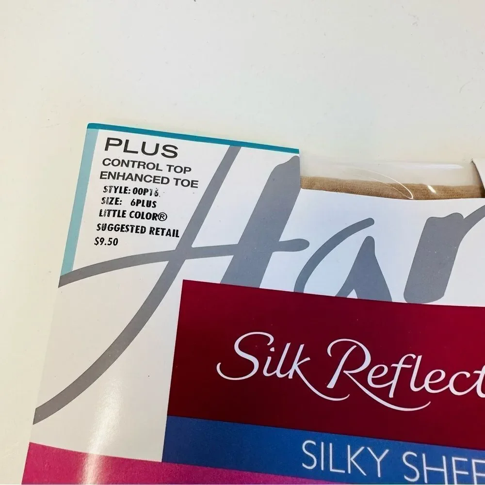 Hanes‎ Silk Reflections Little Color 6Plus Pantyhose 2 pair